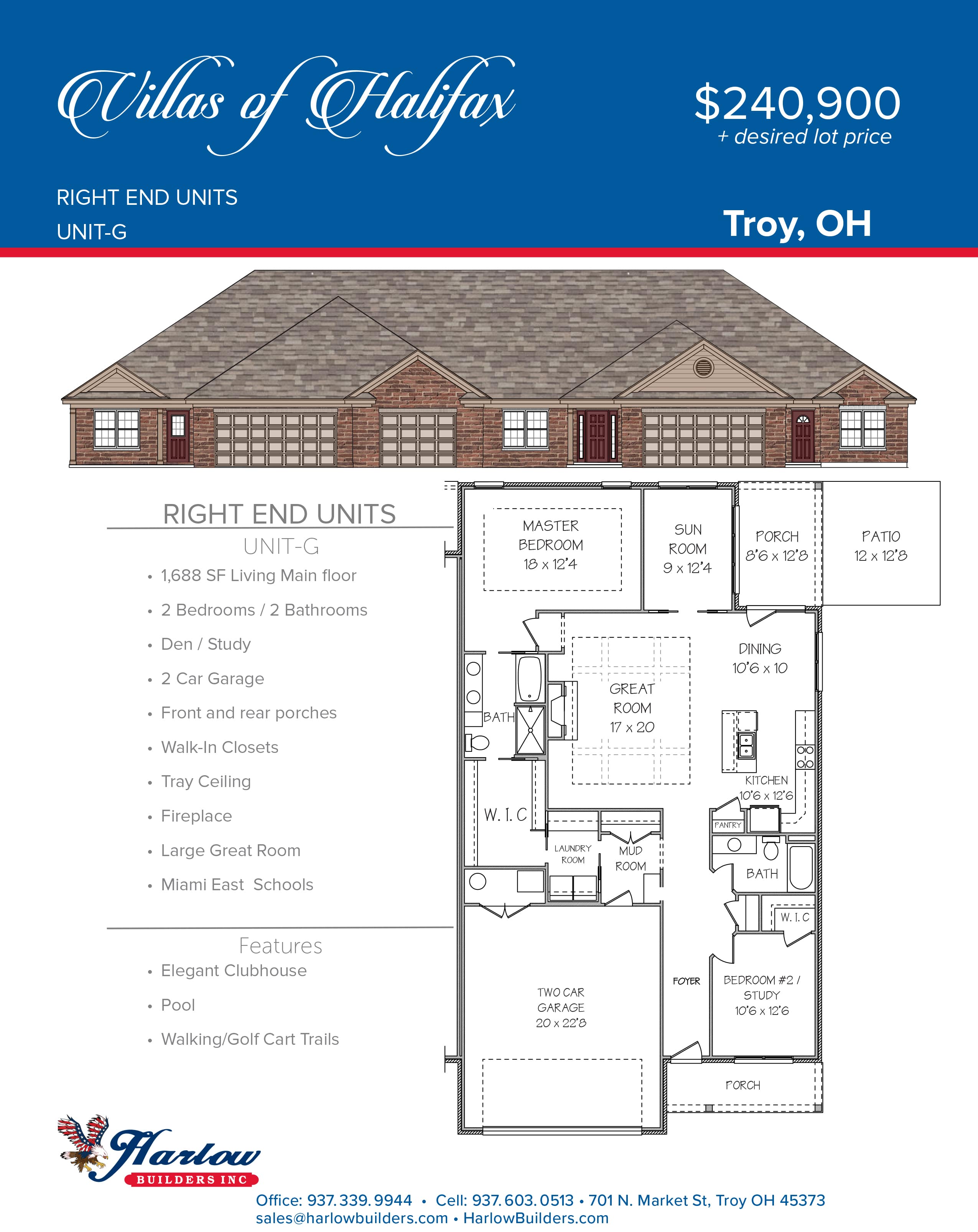 Villas Villas of Halifax Semicustom home in Troy, OH