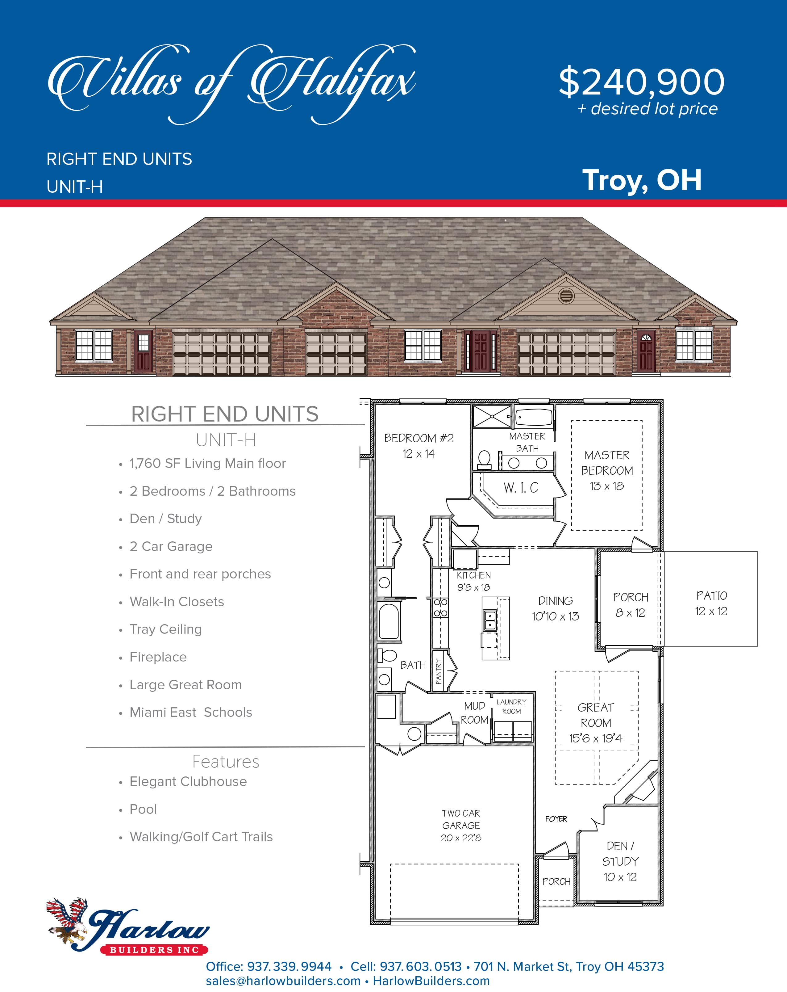 Villas Villas of Halifax Semicustom home in Troy, OH